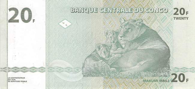 Kongo p.94 20 Francs 2003